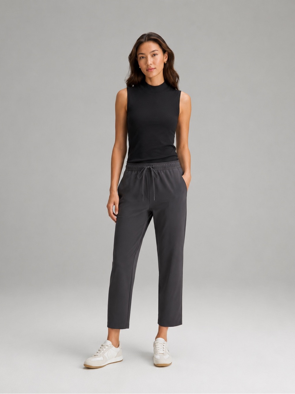 Lululemon Tapered-Leg Mid-Rise Crop Luxtreme Graphite Grey Size Small